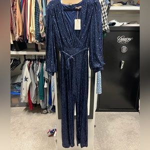Navy Sequin Jumpsuit